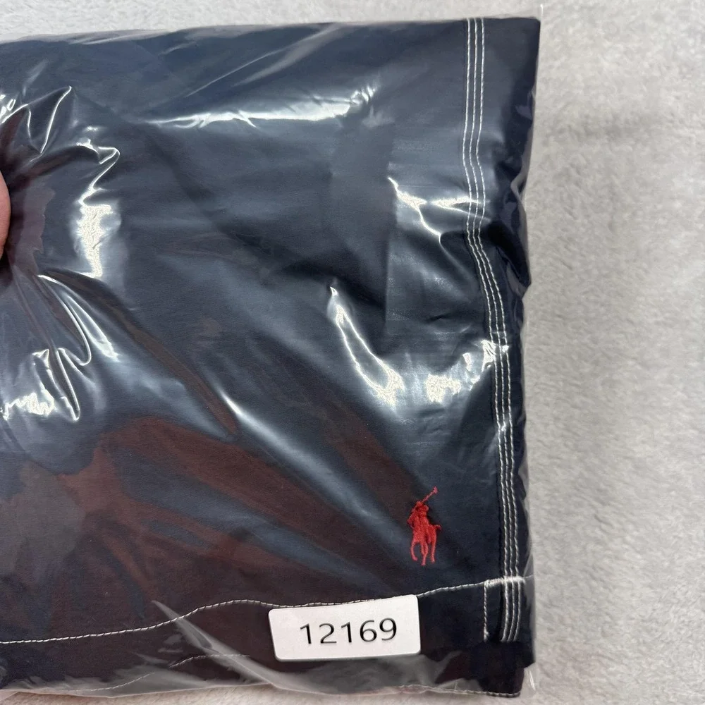 Polo Ralph Lauren‎ Swim Trunks Mens Large Navy Blue Red Board Shorts Beachwear